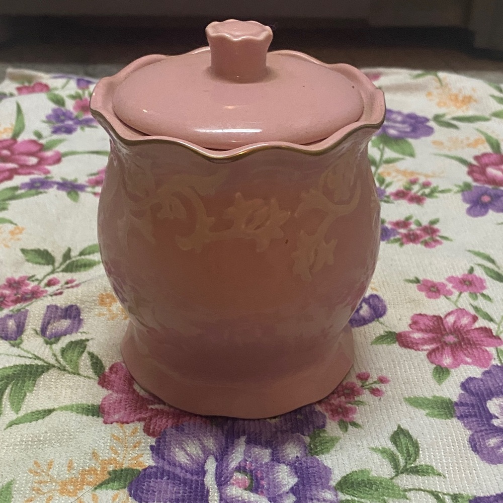 Pink Ceramic Jar with Lid